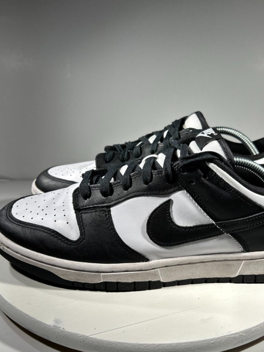 Nike Dunk Panda Mens Leather Shoes Sneakers Size 11.5 Black White Low Retro Lace